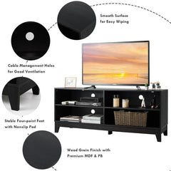 Espresso TV Stand for TVs up to 65" Four Shelves, To Hold Much Audio-Video Equipment or Other Sundries. Don't Worry About Overheat of Device