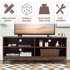 TV Stand for TVs up to 65" Four Shelves, To Hold Much Audio-Video Equipment or Other Sundries. And Don't Worry About Overheat of Devices