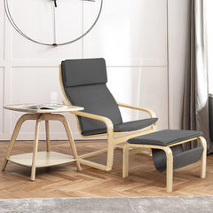 Relax Bentwood Lounge Chair Set with Magazine Rack Additional Ottoman with Magazine Rack Great for Foot Rest