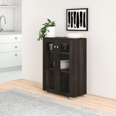 Dark Brown 23.4'' Wide Server Manufactured Wood Offer Plenty of Storage Space