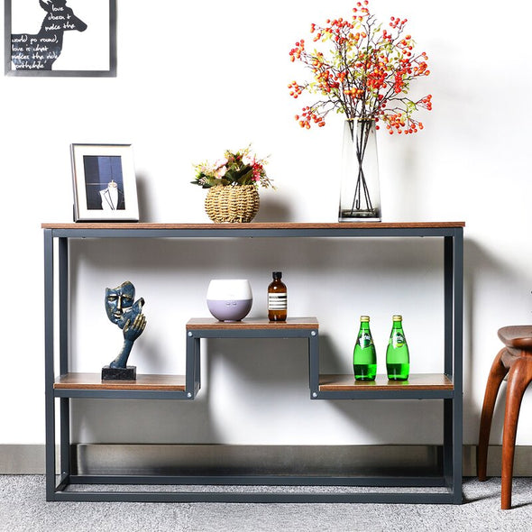 53'' Console Table Multi-Function Storage, this Sizeable Open Bookcase is Perfect for Living Room, Bedroom, and Office