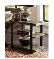 Carbon Loft Kenyon Natural Metal Strap and Reclaimed Wood 2-tier End Table