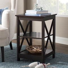 End Table Traditional Space Displaying a Clean Lined Silhouette and X-shaped