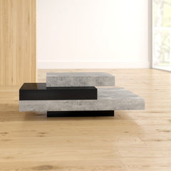 Concrete/Pure Black Akrati Coffee Table Supports up to 33 lbs. Fusing Function and Sculptural Style