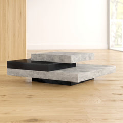 Concrete/Pure Black Akrati Coffee Table Supports up to 33 lbs. Fusing Function and Sculptural Style