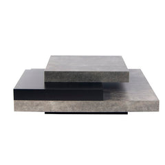 Concrete/Pure Black Akrati Coffee Table Supports up to 33 lbs. Fusing Function and Sculptural Style