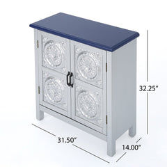 Farmhouse Distressed Firwood Cabinet - Navy Blue Enliven Any Room of your Home in Unparalleled Style and Homey Charm with the Perfect Addition