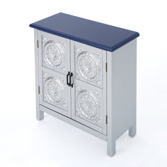 Farmhouse Distressed Firwood Cabinet - Navy Blue Enliven Any Room of your Home in Unparalleled Style and Homey Charm with the Perfect Addition