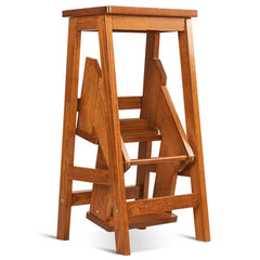 Solid Wood Natural Aleigha Step Stool Three Tier