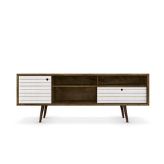 Allegra TV Stand Rustic Brown White Solid and Engineered Wood