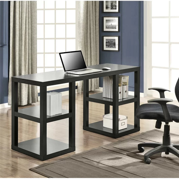 Black Oak Allisun Solid Wood Desk Plenty of Storage for Modern Workspace