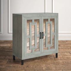 Oak Amabel Bar Cabinet Geometric Wood Perfect For Organize