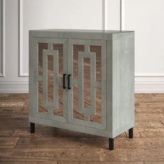 Oak Amabel Bar Cabinet Geometric Wood Perfect For Organize