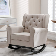 Rocking Chair Strong Enough to Support 350 Pounds Soft Fabrics and Filled with High-Density Sponges