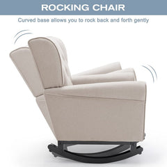 Rocking Chair Strong Enough to Support 350 Pounds Soft Fabrics and Filled with High-Density Sponges