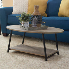 Ashwood Coffee Table Ash Brown Gray Laminate Top and Black Metal