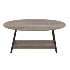 Ashwood Coffee Table Ash Brown Gray Laminate Top and Black Metal