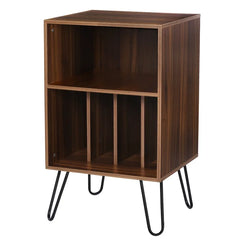 Brown Audio Rack 4 Long Storage Space of Turntable Stand Can Organize