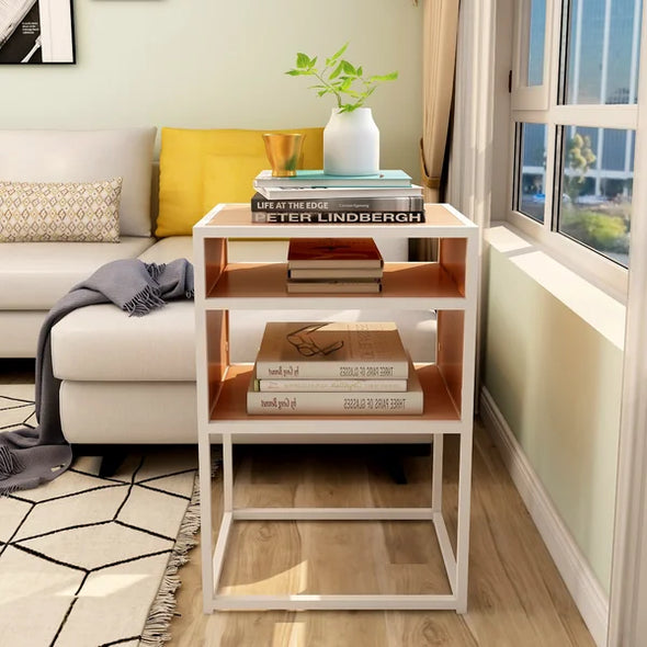 White/Oak Aven 31.5'' Tall Modern Nightstand Perfect Organize