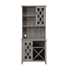 Gray Bar Cabinet Each Shelf Can Support Up To 20 Pounds Solid Wood