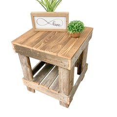 Barnwood End Table - Natural End Table Next to your Favorite Seat Lower Shelf to Help Keep your Living Space Neat and Tidy