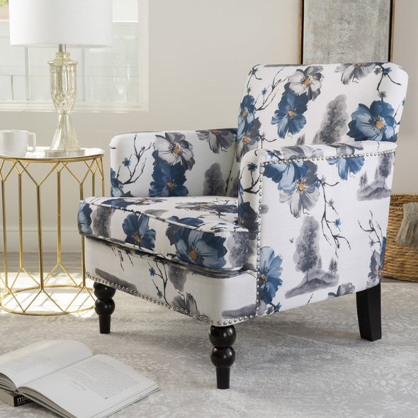 Boaz Floral Print Fabric Club Chair This Chair is A Great Addition for Any Room With the Bright, Soul Soothing Pattern