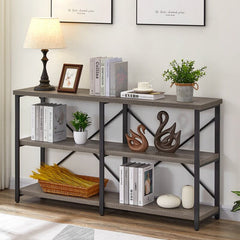 Bohannan 55.1'' Console Table 3 Tier Shelf Design Provides Ample Space