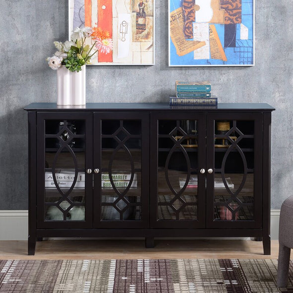 Black 54'' Wide Sideboard Creating A Stylish Storage Modern Sideboard Fits Nicely with Any Decor and Can Be Used in the Kitchen