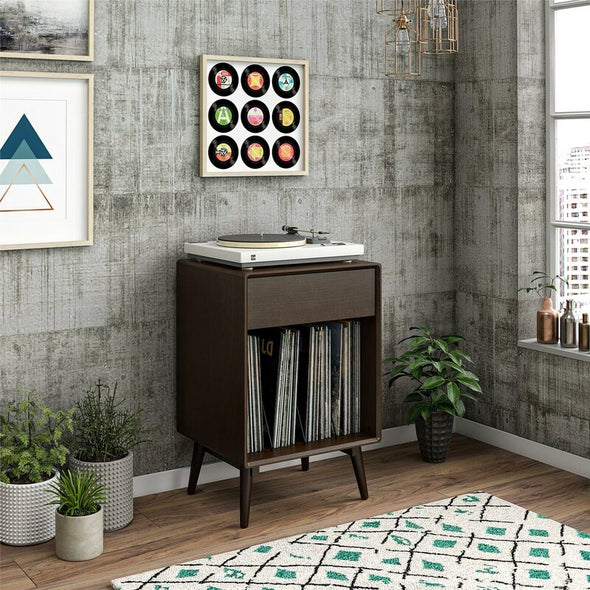 Brittany Turntable Audio Rack Trendy Mid-century Modern Look