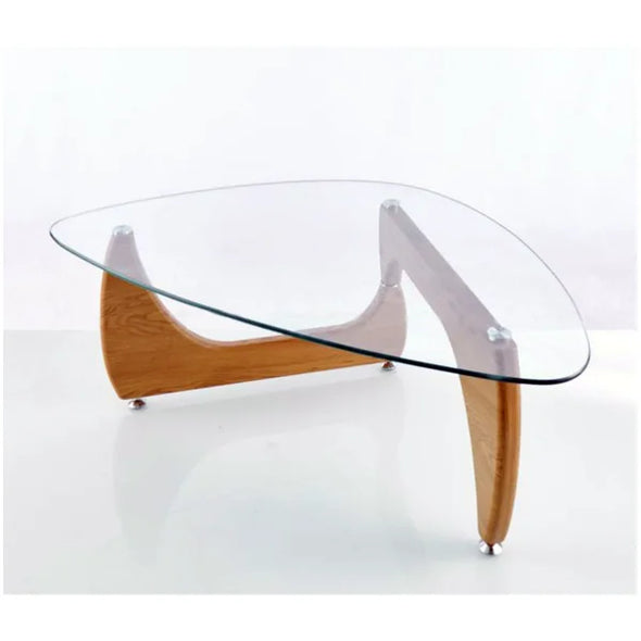 Bronner Abstract Coffee Table Manufactured Wood Tempered Glass Tabletop