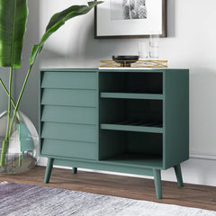 Dark Teal Brumley Bar Cabinet Modern Style Provide Storage Space