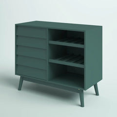 Dark Teal Brumley Bar Cabinet Modern Style Provide Storage Space