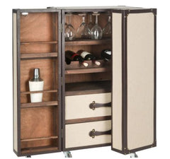 Grayson Storage Beige Bar Cabinet - 23.6" x 17.7" x 42.1"