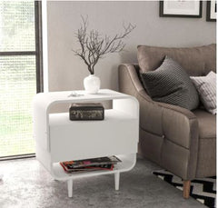 Nightstand, White 4 legs 1 Drawer Provide Essential Storage Space and Comfort Near your Bed