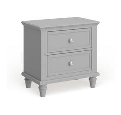 2-Drawer Side Table - Grey Two Drawers Offer Ample Space for Books, Toys and Other Belongings