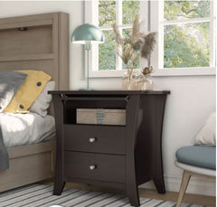 Espresso 2-drawer Nightstand with Shelf Organize your Bedside with the Modern Mendolla Nightstand