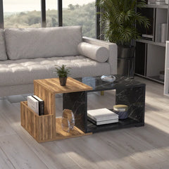 Brown/Black Marble Carbin Coffee Table PVC Edge Banding Protects from Chips and Cracks