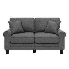 Carley-Jo Rolled Arm Loveseat Removable Seat Cushions Contemporary Style Comfortable Seating