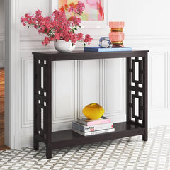 Espresso Carmeline 39.50'' Console Table Geometric Designs