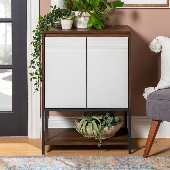 24" 2-Door Accent Cabinet Dark Walnut White Two-Door Accent Cabinet Into your Living Room or Dining Room