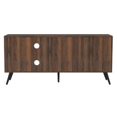 52-inch Mid-Century TV Console - Dark Walnut Adjustable Shelving Provides Customized Storage for Media Consoles Perfect for Organize