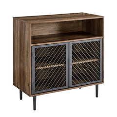 Modern Metal Door Accent Cabinet - Rustic Oak Improve your Home Organization and Storage with this Accent Cabinet