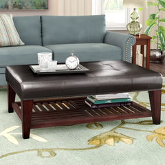 Casnovia Coffee Table Pairing the Padding of an Ottoman with the Storage of Shelving