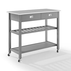 Stainless Steel Top Kitchen Island/Cart - Ideal for Adding Extra Counter Space to your Kitchen Two Large Full-Extension Storage Drawers