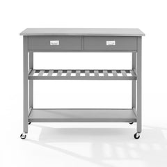 Stainless Steel Top Kitchen Island/Cart - Ideal for Adding Extra Counter Space to your Kitchen Two Large Full-Extension Storage Drawers