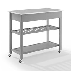 Stainless Steel Top Kitchen Island/Cart - Ideal for Adding Extra Counter Space to your Kitchen Two Large Full-Extension Storage Drawers