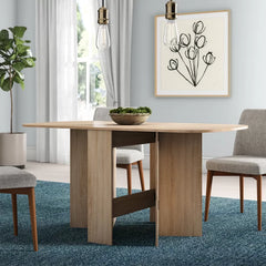 Natural Oak Clarabelle Dining Table Particleboard Solid Oak and Veneered Oak