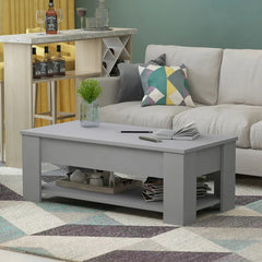 Gray Coffee Table Solid Manufactured Wood Particle Board Chipboard