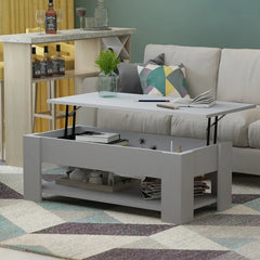 Gray Coffee Table Solid Manufactured Wood Particle Board Chipboard