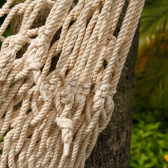 Beige Cotton Rope Hanging Air/ Sky Chair Swing Idea for Backyard, Camping, Hunting, Hiking, Traveling